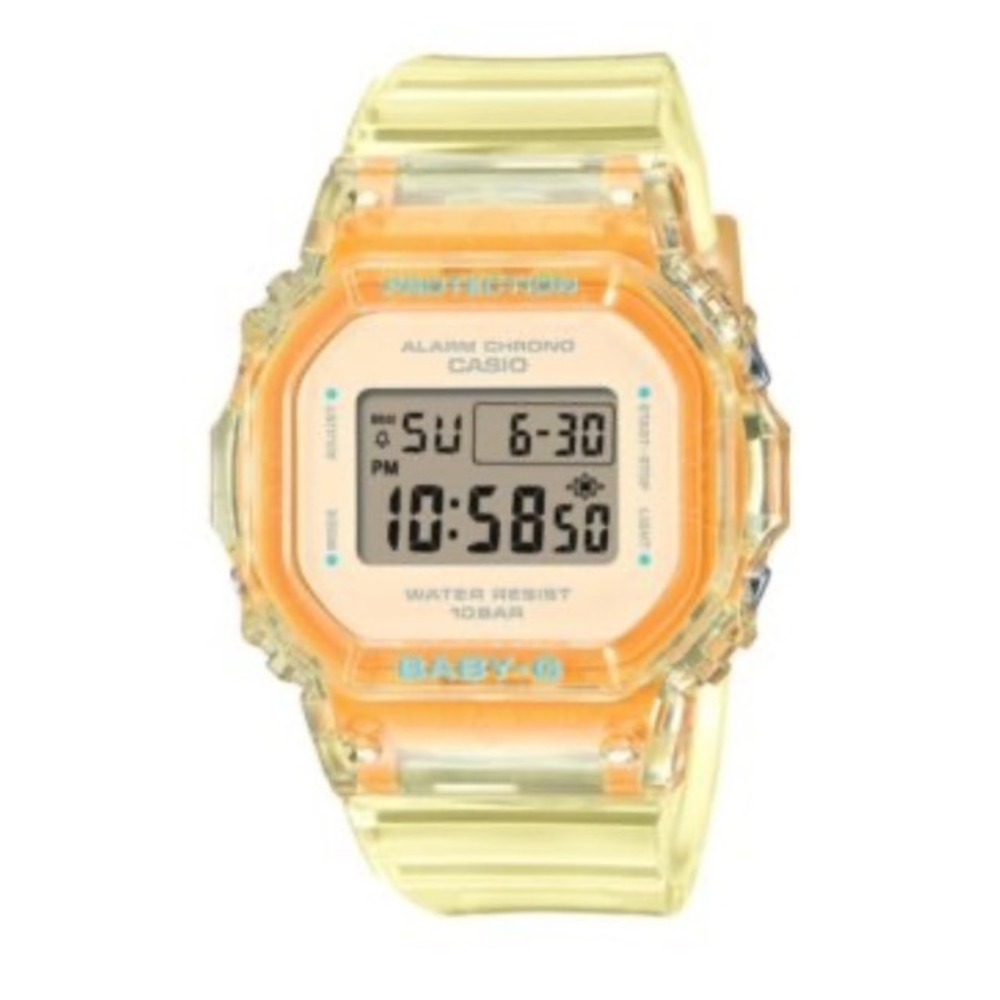Casio Baby-G BGD-565SJ-9 Digital Watch Yellow Orange Translucent Resin Summer